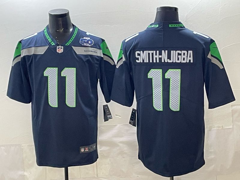 Men 2026 Seattle Seahawks #11 Smith-Njigba Blue Nike Limited NFL Jersey 052->seattle seahawks->NFL Jersey